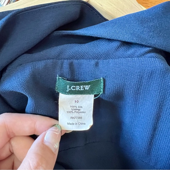J. Crew Midnight Blue Sophia Silk Dress, Size 10 - Picture 7 of 8